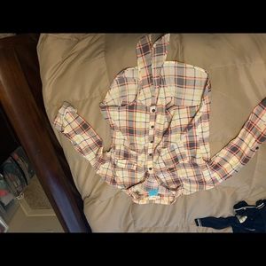 women’s plaid button up blouse
